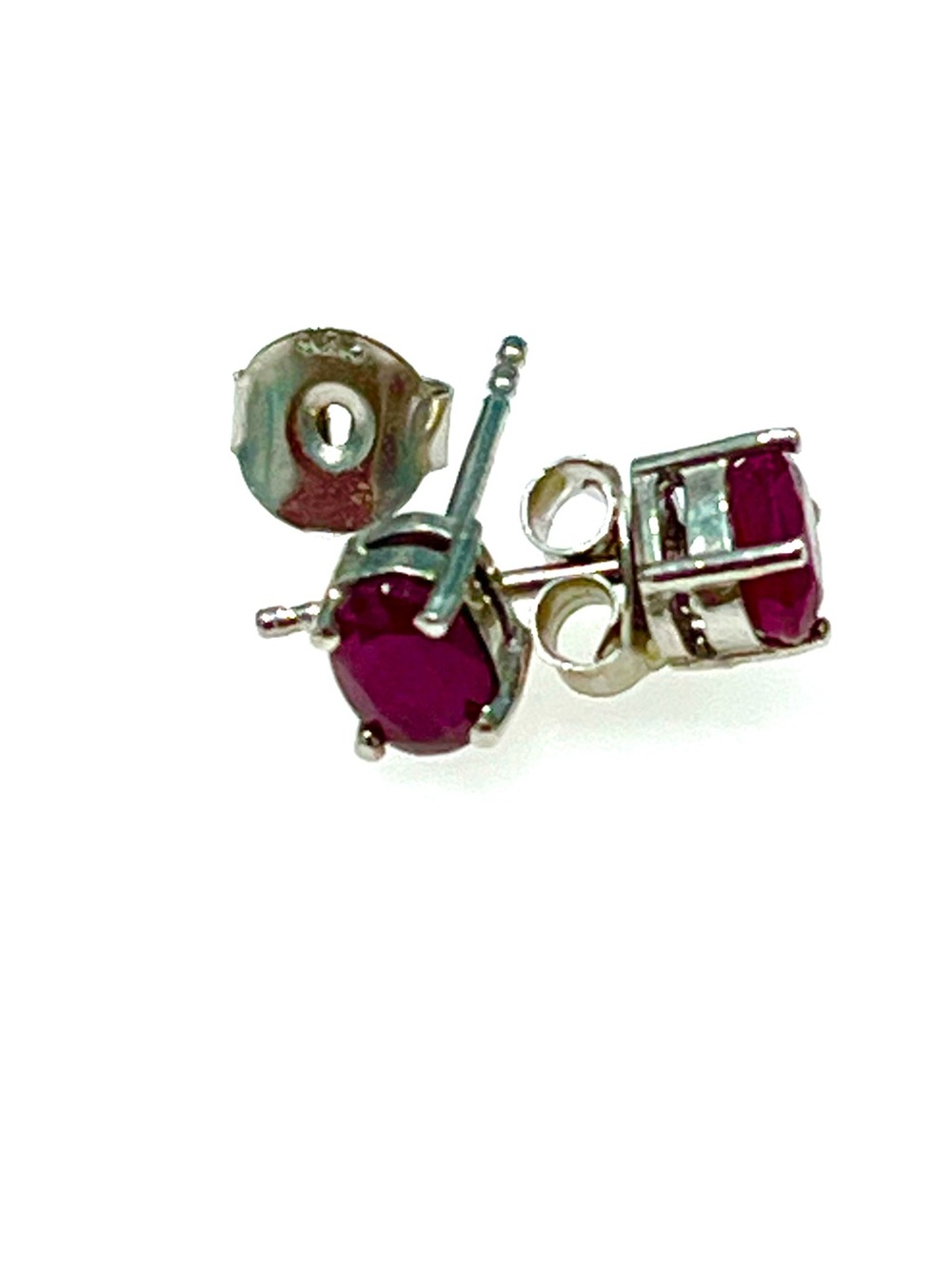0.5 Ct Genuine Ruby 14KGP Stud Earrings - Picture 3 of 3